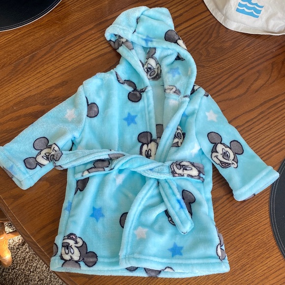Disney | Pajamas | Disney Mickey Mouse Light Blue Kids Robe | Poshmark